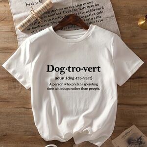 {NEW} Women's White Dog-tro-vert T-Shirt Small